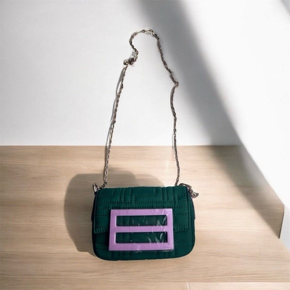 New Small Square buckle bag - Green & Pink - Picture 9 of 9